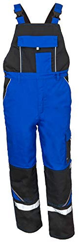 ART.MAS Arbeitslatzhose Berufshose Bauhose Warnhose Latzhose Cargo Reflektierend (Ref-L) (46, Blau)