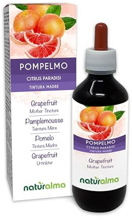 Grapefruit (Citrus paradisi) Seeds Alcohol-Free Mother Tincture Naturalma - Enriched with Vitamin C - Liquid Extract Drops 200 ml - Food Supplement - Vegan