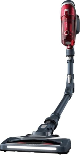 Rowenta X-FORCE FLEX 8.60 Akku-Stabstaubsauger, antiallergisch, Tierpflege, effektive Staubabsaugung, bis zu 45 Minuten Akkulaufzeit, Flex-Technologie, Power LED-Saugkopf, rot-grau, RH9678WO