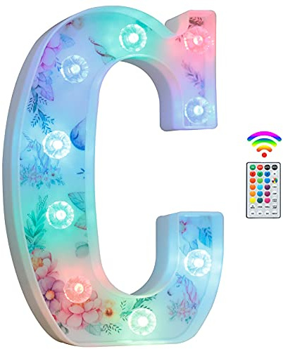 Unicorn Light Up Letters, LED Letter Lights 18 Color Changing Diamond Alphabet Sign Unicorn Gifts for Girls Women Party Birthday Decorations Remote Night Light Christmas Valentine Wall Table Decor - C