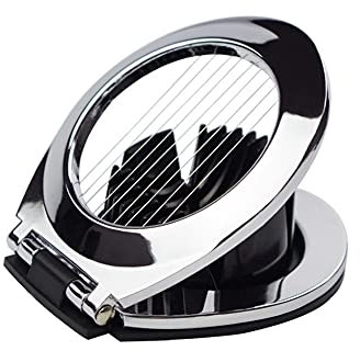 Multi Function Stainless Steel Look Egg Slicer Egg Cutters Portable Slicer for Hard Boiled Eggs Dishwasher Safe Heavy Duty Egg Cutter Kitchen Helper Black CYL21081104QD