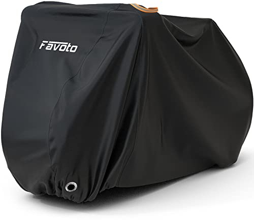 Favoto Bike Cover Waterproof Outdoor Bicycle Cover for 2-3 Bikes UV Snow Wind Proof with Anti-theft Lock Hole Reflective Straps Storage Bag for Mountain Road Electric City Bike 79x41.3x44 Inch