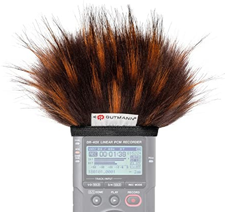 Gutmann Mikrofon Windschutz Fell für Tascam DR-40 / DR-40 V2 / DR-40X FIRE Handgefertigt in Deutschland
