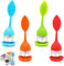 Lot de 4 infuseurs à thé en acier inoxydable et silicone - Passoire à thé avec couvercle et soucoupe - Boule à thé - Filtre à thé fin pour les amateurs de thé (couleur aléatoire)