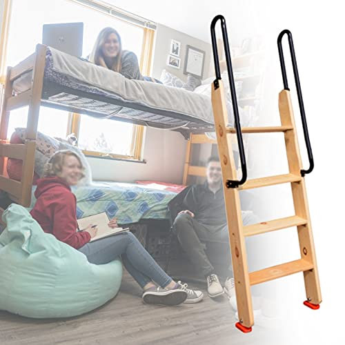BIBOYA Hochbettleiter Etagenbettleiter Aus Holz mit Griff, rutschfeste Stabile Etagenbettleiter Nur, 49/ 59 Bettseitenleitern für Wohnmobil Wohnwagen (Size : 4 Step 125cm/49)