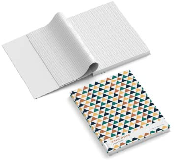 Notizbuch personalisiert mit Name + Daten | Design Architekt - Dreiecke | 201 x 297 mm | DIN A4 | Hardcover | 128-seitig | Papier 100 g/m² | kariert | Kalenderbuch | Planungsbuch | Skizzenbuch