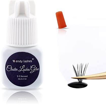 Colla per Ciglia Finte Ciuffetti 5ML Impermeabile a Lunga Durata Colla Ciglia Extension Forte per Professionale e Personale DIY Colla per Extension Ciglia Adesivo Cluster Colla per Ciglia(5ml)