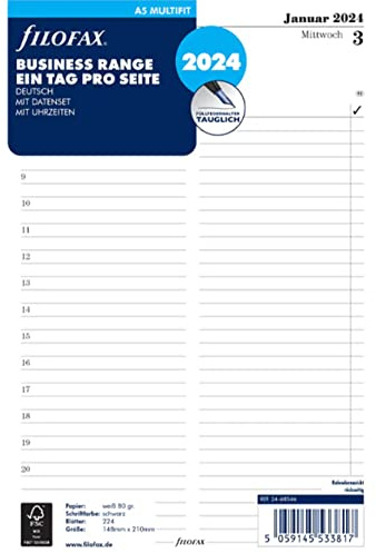 FILOFAX Inserto per calendario A5 Multi 1 giorno per pagina (tedesco) 2024