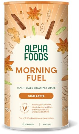 Alpha Foods Morning Fuel Chai Latte Shake, Frühstücksmischung, 600g