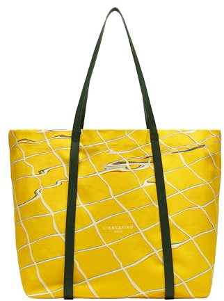 Liebeskind Berlin Damen-Shopper „Aurora“ – Große Canvas-Tasche Damen mit Reißverschlussfach und Leder-Schulterriemen – Shopper Bag Women – Passend für Laptops bis 16 Zoll – Light Bag