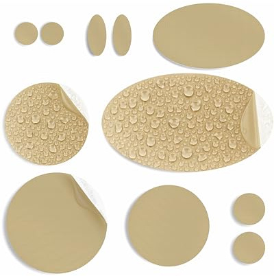 aZengear Repair Patches for Jackets, Tent, Shoe Toe, Air Mattress, Inflatables, PVC Gear - Waterproof, Self-Adhesive, Tear-Cold-Heat-Resistant, Down Puffer Coat (11 Pieces, Beige)