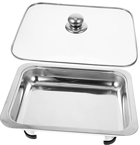 ABOOFAN Buffet En Acier Casseroles Frottent Ensemble De Chauffe-buffet Plateau De Nourriture Buffet Ensemble De Buffet Réchaud Buffet En Métal Réchauds Acier Inoxydable Chauffage Apéritif