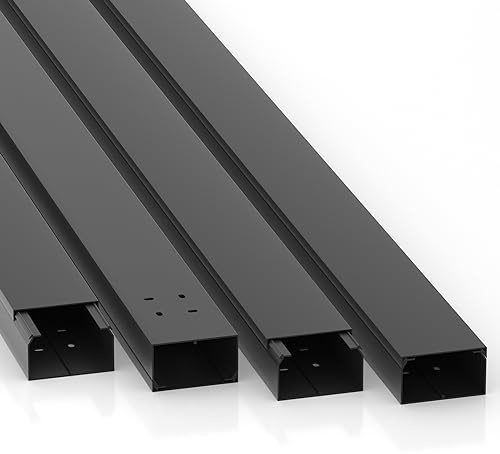 CILSON CLSK-100060: Kabelkanal, 100x60 mm, 1x 2 m Länge, Schwarz, robuste Verarbeitung, einfache Installation, optimale Kabelführung, mit Bodenlochung