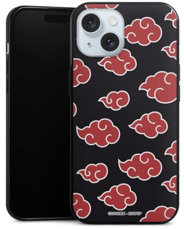 Slim Case extra dünn kompatibel mit Apple iPhone 15 Silikon Handyhülle schwarz Hülle Offizielles Lizenzprodukt Naruto Shippuden Akatsuki