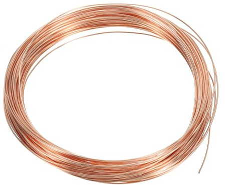 PATIKIL 66 Pies Sólido Desnudo Cobre Alambre, 22 Calibre 99.9% Puro Cobre Alambre 0,7mm Suave Cuentas Alambre Metal Planta Tallo Lazos para Joyería Artesanía (20m)
