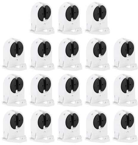 PATIKIL Soporte de Luz Fluorescente T5 28x22x20mm Paquete de 18 | Bases de Lámpara G5 para Tubos Led Fluorescentes, Zócalo de Luz 500V Tipo de Giro sin Conexión