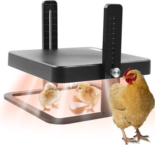 NEZIH Couveuse for poussins réglable en hauteur et en angle, plaque chauffante de 27 x 27 x 22 cm for jusqu'à 25 poussins, incubateurs sûrs, alternative aux lampes chauffantes et aux poules