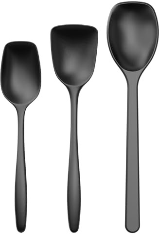 Rosti Classic Kochlöffel Set 3-Teilig, Hochwertiges Küchenhelfer Set mit 2 Kochlöffel & 1 Backlöffel, aus Kunststoff, Hitzebeständig, Bruchsicher, Spülmaschinenfest, Schwarz