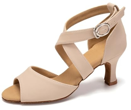 SWDZM Mujeres Zapatos de Baile de salón Salsa Latina Tango Rendimiento Profesional Zapatos de Baile,Modelo FT095