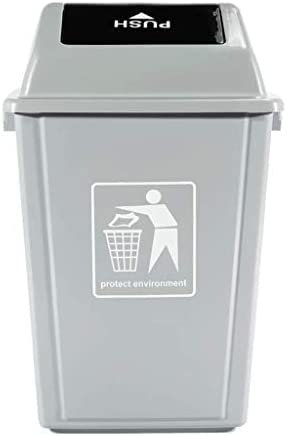 Cubos de Basura Interiores Bote de Basura de plástico de Gran Capacidad, hogar al Aire Libre, Escuela, Cocina, Comunidad, Cubierta para batidos Industrial, Contenedor de Basura, Contenedores