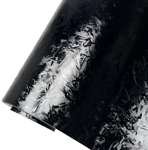 LIUCHUCHU Autofolie 3D 4D 5D 6D Kohlefaser Hochglanzschwarz Autoaufkleber Wraping Vinyl Auto Wrap Zubehör for Fahrzeuge Aufkleber for Fahrzeug(3D Forged Carbon,50cm X 152cm)