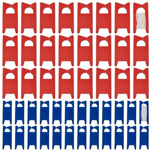 FINGERINSPIRE 48 bobinas de hilo de hilo de plástico, color azul oscuro/rojo, organizador de hilo dental para punto de cruz, bordado, hilo de algodón, manualidades, almacenamiento de costura para