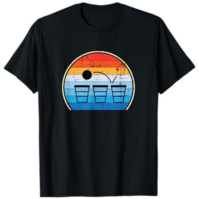 Retro Bierpong Party Trinkspiel Lustig Party T-Shirt