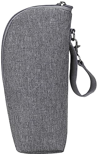 MOLUCKFU Thermotasche für Babyflaschen Isolierte Flaschentasche aus Langlebigem Material mit Reißverschluss Grau Kinderwagenzubehör für Unterwegs und Reisen