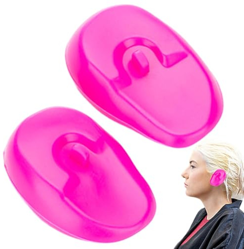 Ylnailky Copri orecchie per tinture per capelli, copri orecchie in silicone, Copertura protettiva per cuffie antirumore, Protezioni per le orecchie riutilizzabili, protezione per la permanente dei