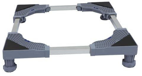 ULTECHNOVO Washing Machine Base Stand 25cm Height Adjustable Dryer Mobile Stand Gray 4-leg Support Frame for Washer and Refrigerator