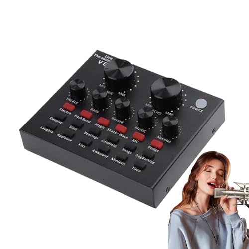 Carte son externe, contrôleur de son DJ de diffusion, microphone professionnel sans fil avec effets de mixage DJ, design de canal individuel pour studio à domicile
