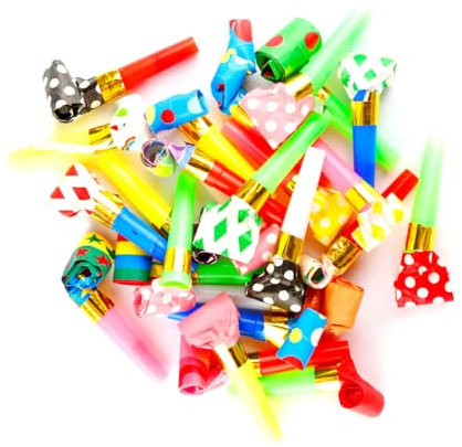 Lotsdonxia 25-Piece Colourful Party Blow Rolls – Multipurpose Party Accessory Fun Noisemakers for Celebrations, Birthdays, Weddings and Festivals
