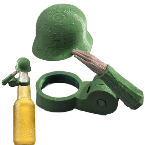Soldier Salute Bier Flaschenhelm Soldat Kronkorken Bierhelm Toppers Wiederverwendbar & Staubdicht Dekoratives Design Grün Für Party Bar Veteranen Enthusiasten