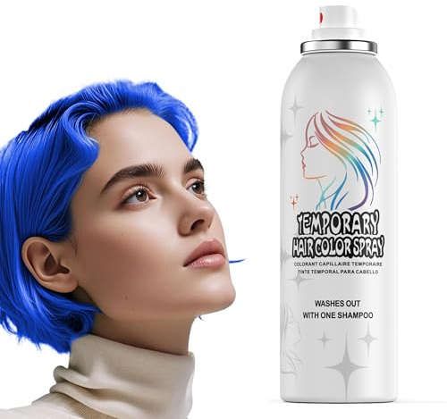 Blaues Temporäres Haarfarbspray - Sanfte Formel, Waschbar & Nicht Klebrig | Sofortige Haarfarbe-Alternative für Erwachsene | Halloween, Kostüm, Party-Make-up, 150ml