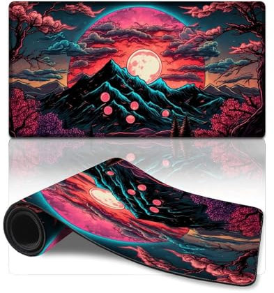 Tapis de Souris de Jeu Mont Fuji XXL, Tapis de Souris étendu pour Ordinateur Portable, PC, Gamer, Bureau et Maison (40 x 75 cm)