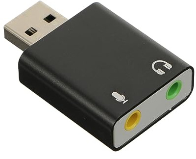 Lurrose Carte USB Externe Adaptateur Audio avec Prise Casque Et Microphone pour Enceintes Et Écouteurs Classiques
