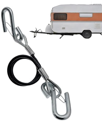 Abschleppseil | Abschleppseil mit Haken, verstärkter Kern aus hochfestem Stahl, 70 cm, mit S-Haken, verzinkt, für Anhänger, Auto,