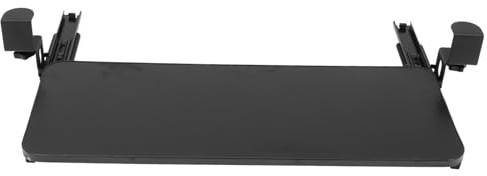 CAXUSD Soporte para Teclado Extraíble de Acero al Bandeja Deslizante sin Perforaciones Compatible con Mesa de Oficina y Ordenador