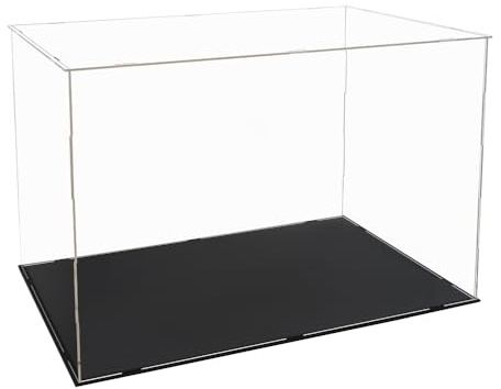 Odoria Extra-Großes Vitrine Klare: 56 cm Breiter Langer Kasten für Helme, Schiffe, Flugzeuge - Transparentes Acryl-Glas für Erinnerungsstücke Sammlerobjekte, Montage Erforderlich