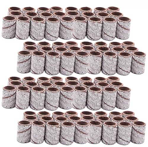 HAPINARY 100 Stück Weiße Schleifhülsen aus Alumina für Elektrische Nagelfräser Geeignet für Künstliche Nägel für Selbstgemacht Nageldesign und Maniküre zu Hause