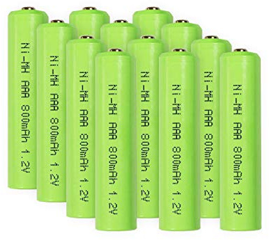 Akku aufladbare Batterie NiMH NI-MH AAA Micro 1,2 Volt 800mAh Solar (Stückzahl frei wählbar) (12 Akkus)