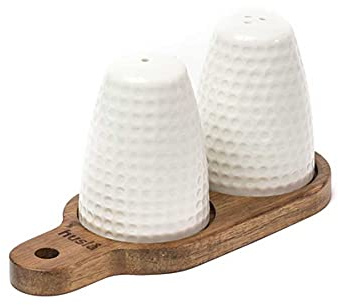 Husla 73979 Shaker en céramique/bois Blanc