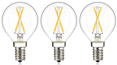 G15 E12 LED Light Bulb, 2W 3000K Soft White, Dimmable Globe Filament Bulbs 25W Equivalent, 200Lumens Clear Glass (3 Pack)