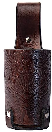 Hulara Supporto da birra in pelle pieno fiore con utensili a mano per viaggio/esterno a mano trasportare birra soda può titolare per uomo