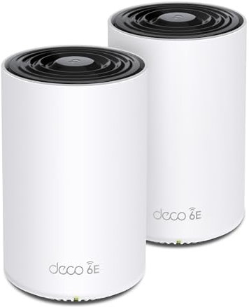 TP-Link Deco XE70 Pro AXE4900 Tri-Band WiFi 6E Mesh WiFi System - 2.5G WAN/LAN Ports, 4.9 Gbps Wi-Fi 5,500 Sq. Ft Coverage, Connect up to 200 Devices, 6 GHz Band, 2-Pack