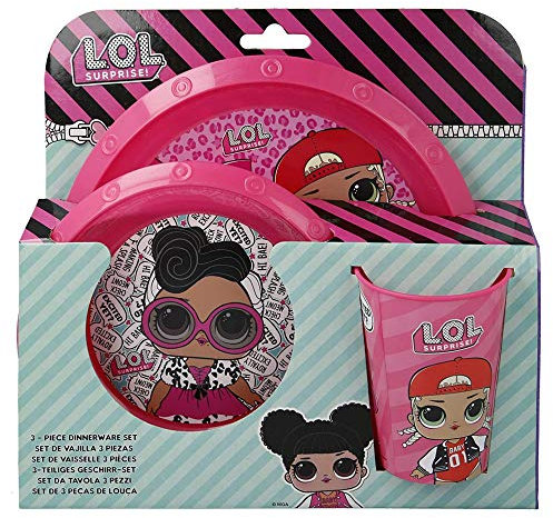 Set colazione 3 pezzi LOL Surprise piatto bicchiere e scodella asilo 3267
