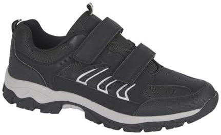 Men's Wide Fitting Breathable Lace Up Padded Collar Hiker Trainers (Black Strap, UK Footwear Size System, Adult, Men, Numeric, Wide, 11)