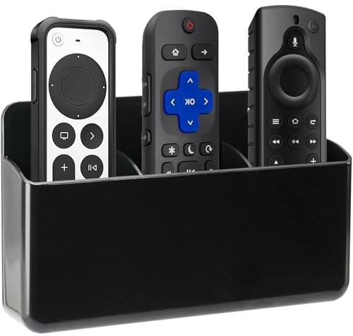 HCLRW 3 Slot Wandhalterung Fernbedienung Halterung TV Controller Halter Selbstklebender Marker Stift Der inhaber Behälter für Home Office Schule (Schwarz)