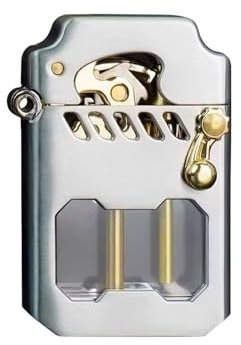 Encendedor de trinchera vintage for hombre, encendedor de queroseno retro, encendedor de balancín de metal mecha, encendedor a prueba de viento, encendedor de queroseno de tanque transparente, encende