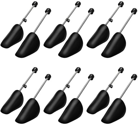 OulQinyhome Schuhspanner 6 Paar Schuhstrecker - Schuhformer - Schuhdehner aus Kunststoff - Schuhspanner Herren - Transparente Verstellbare Metallfeder - Gr. 38-47 (Schwarz)